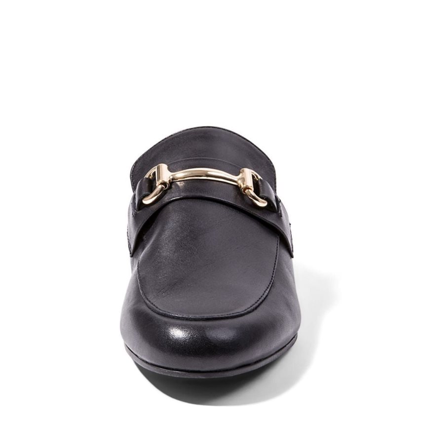 Black Steve Madden Kandi Leather Women's Mules | PH 3849ZNH